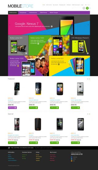 Mobile Store Template Responsive OpenCart Template