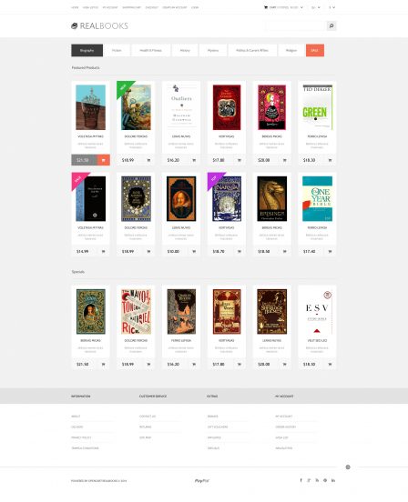 Real Books OpenCart Template