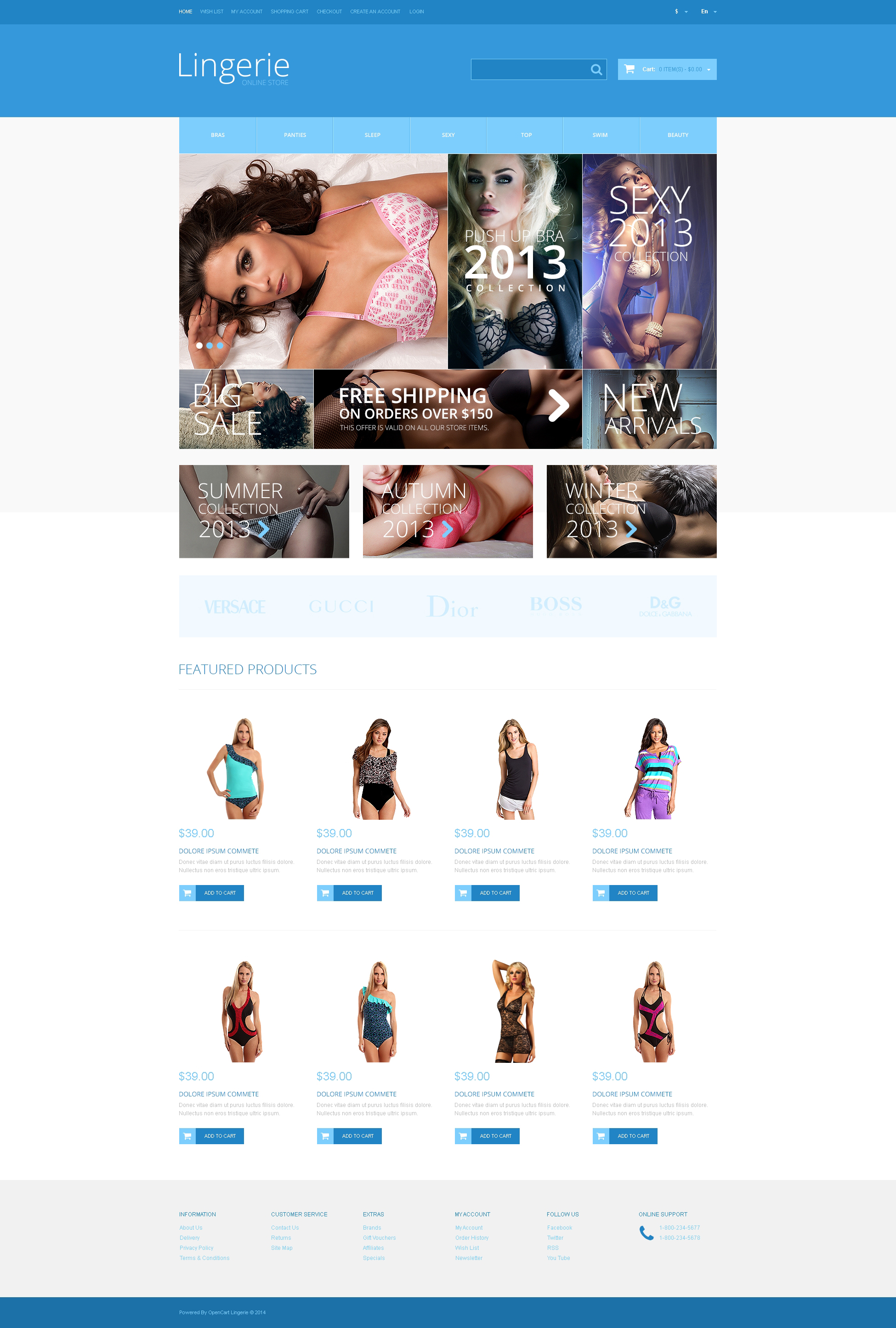 Lingerie Template Responsive OpenCart Template