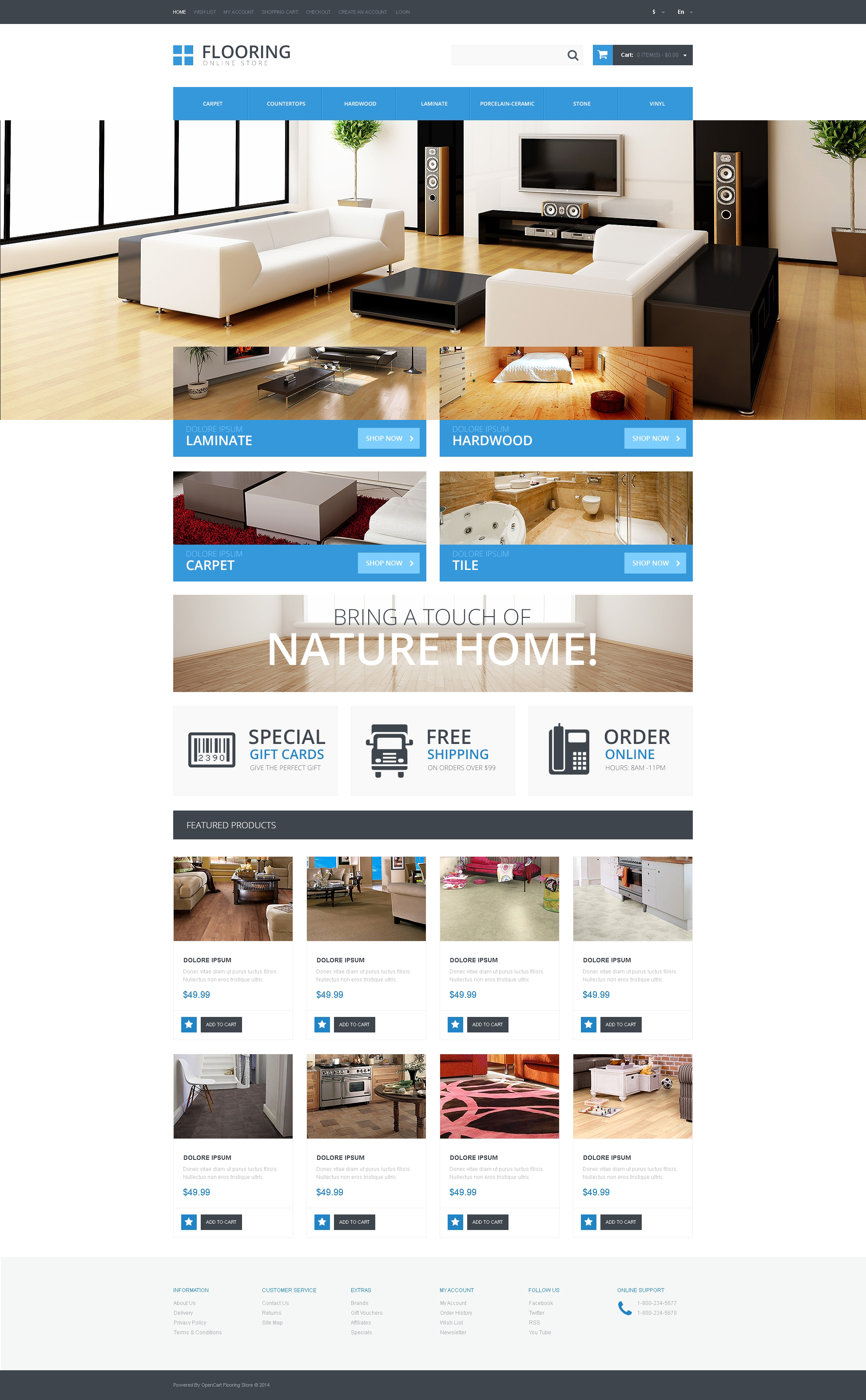 Flooring Template Responsive OpenCart Template