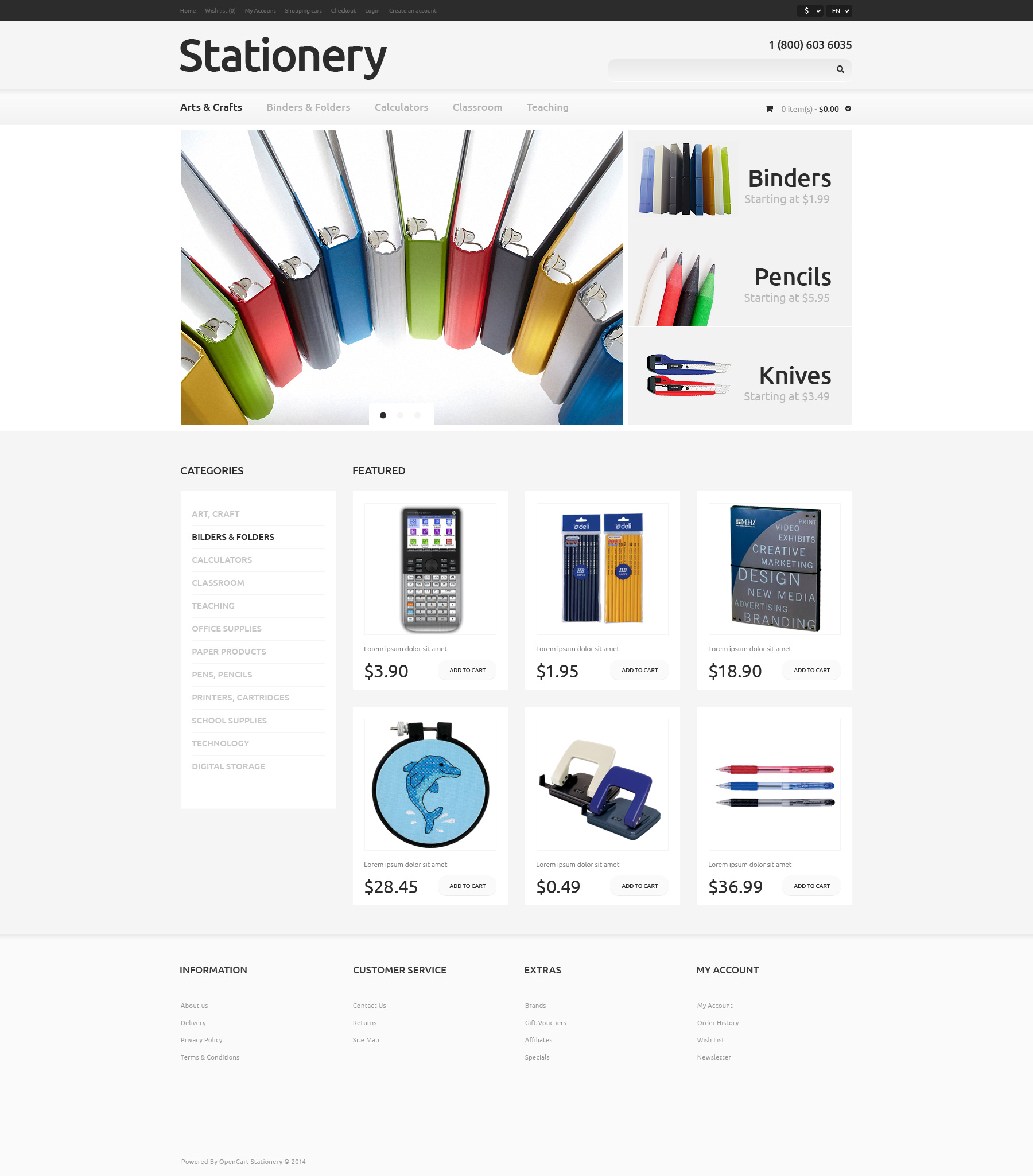 Stationery Template Responsive OpenCart Template