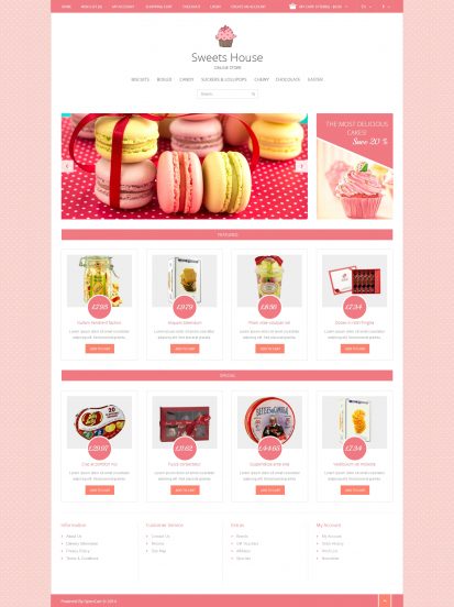 Sweet Shop Template Responsive OpenCart Template