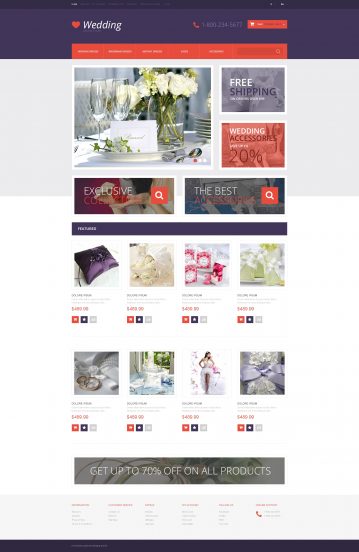 Wedding Shop Template Responsive OpenCart Template