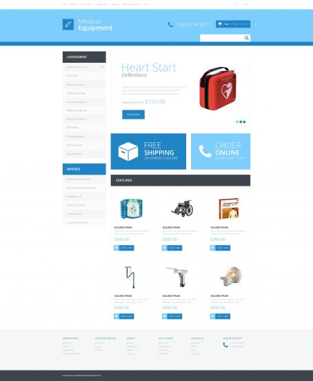 Medical Equipment Template Responsive OpenCart Template