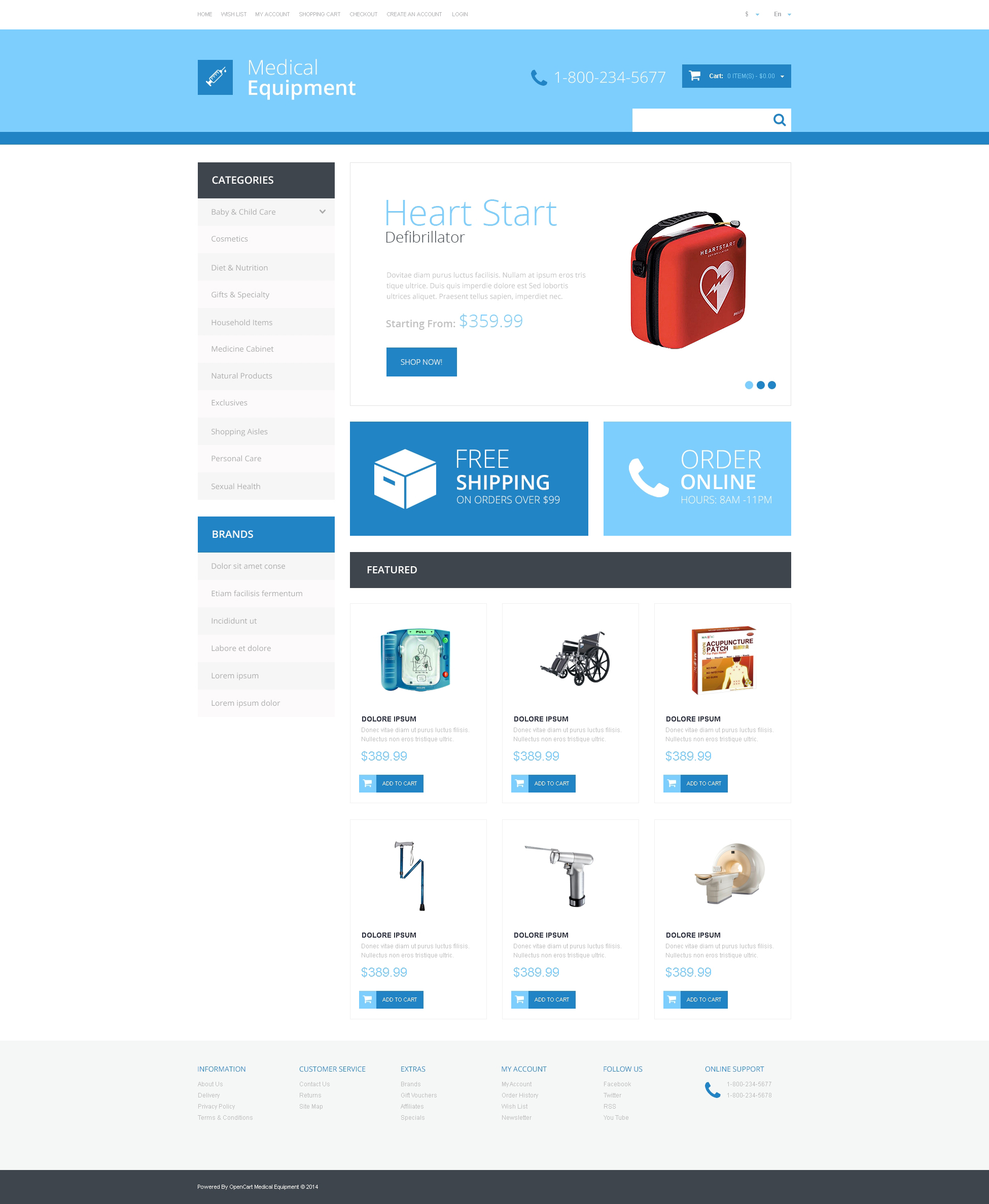 Medical Equipment Template Responsive OpenCart Template