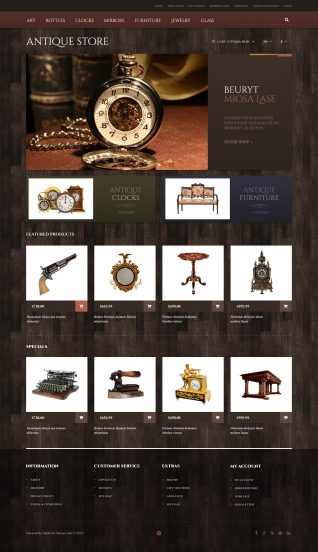 Antique Store Template Responsive OpenCart Template