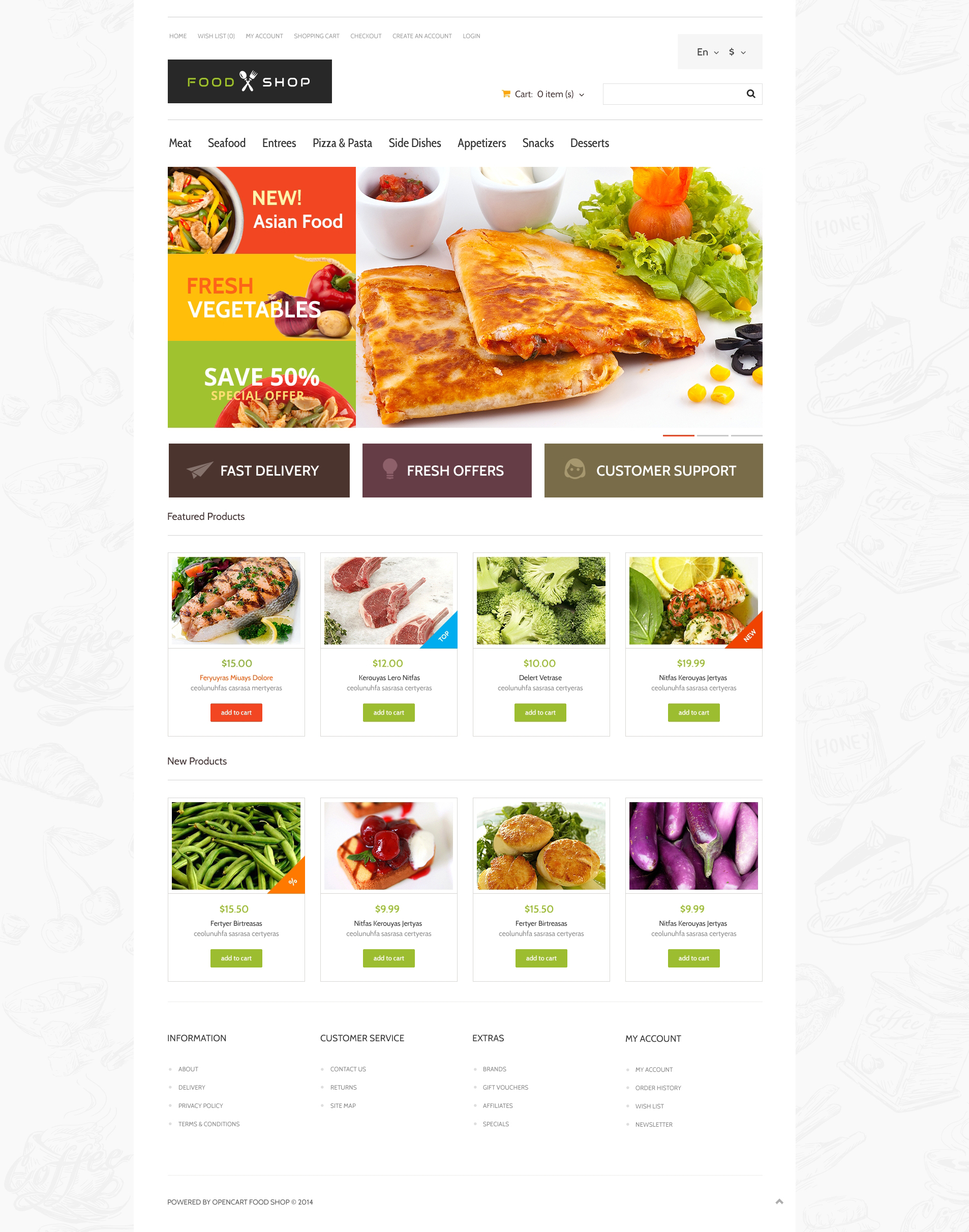 Food Store Template Responsive OpenCart Template