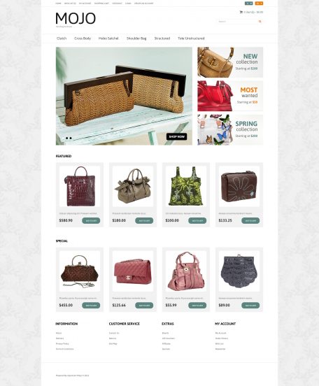 Handbag Template Responsive OpenCart Template