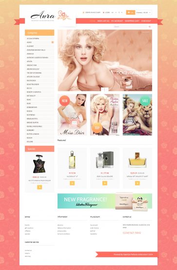 Cosmetics Store Template Responsive OpenCart Template