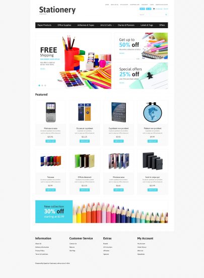 Stationery Template Responsive OpenCart Template