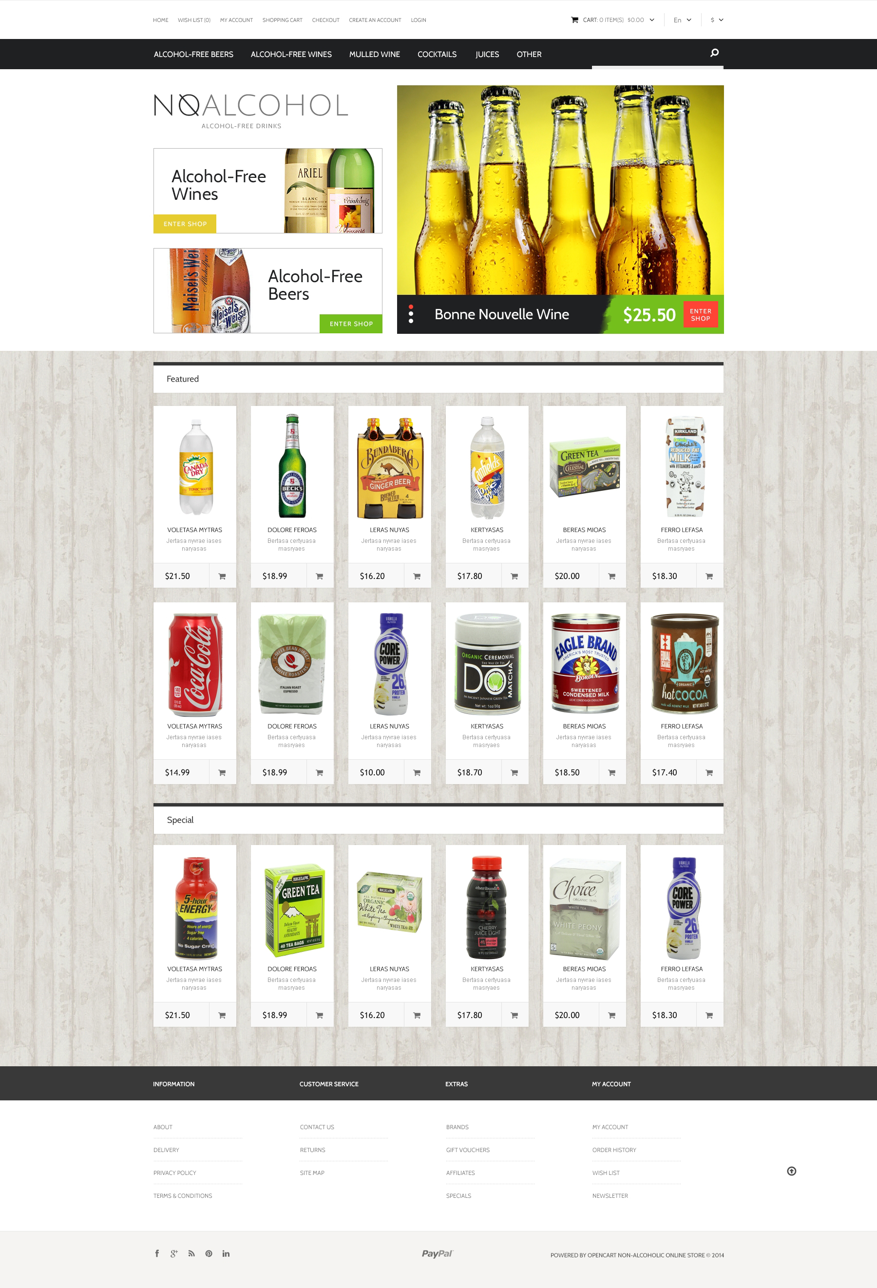 Food & Drink Template Responsive OpenCart Template