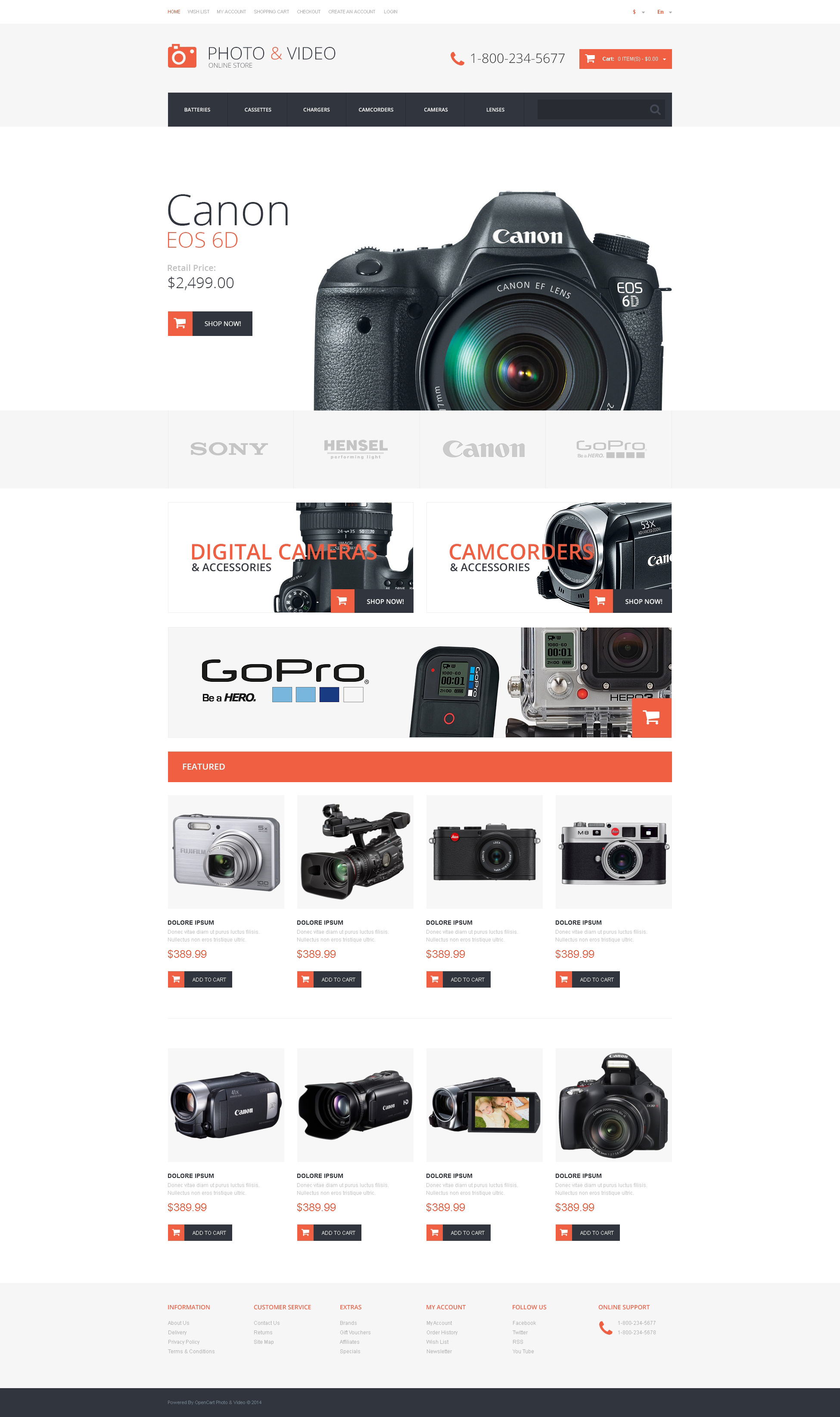 Photo and Video Store OpenCart Template