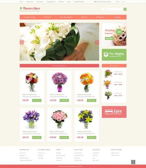 Flower Store OpenCart Template