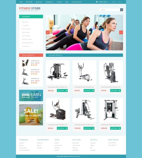 Fitness for Life OpenCart Template