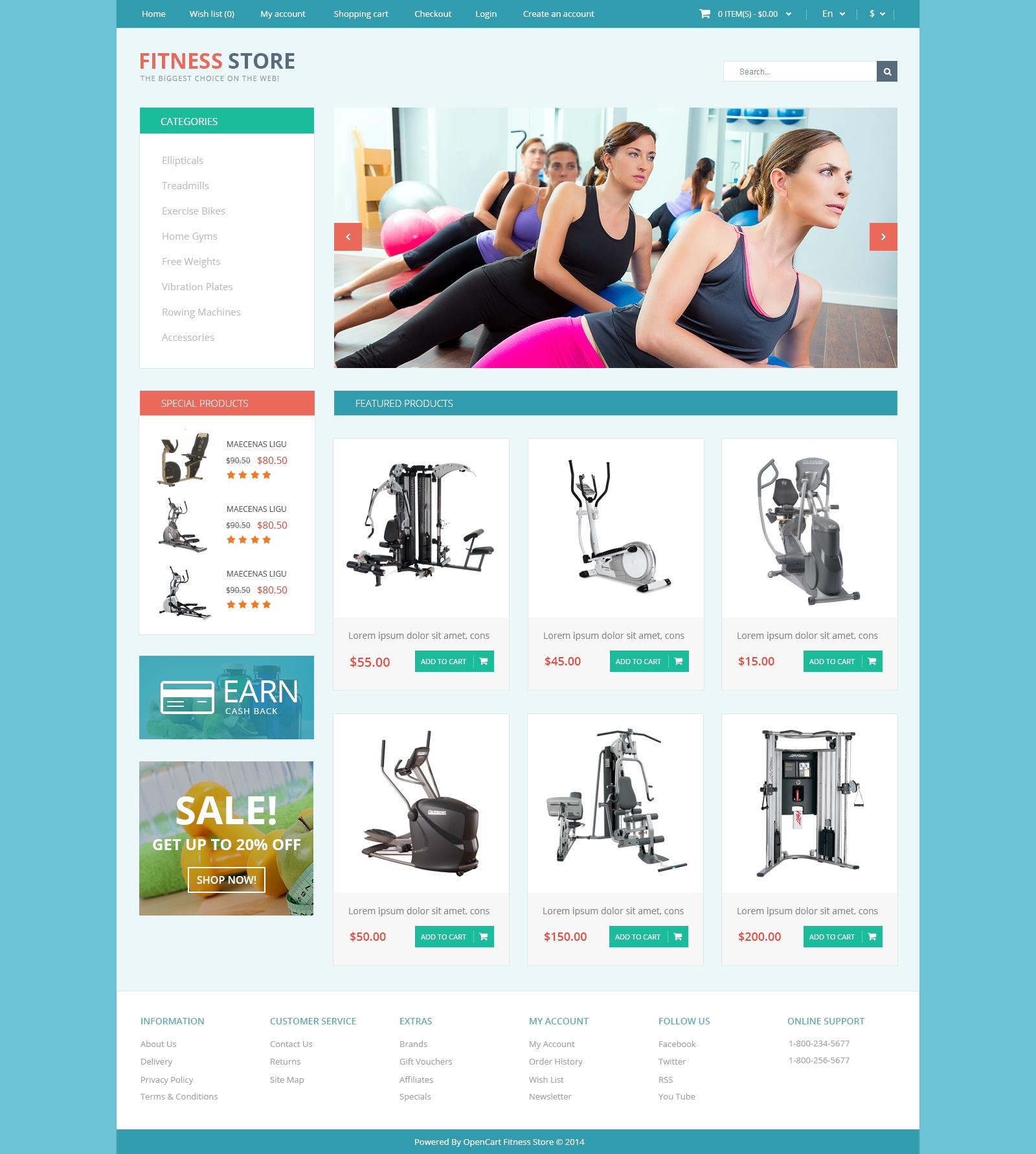 Fitness for Life OpenCart Template