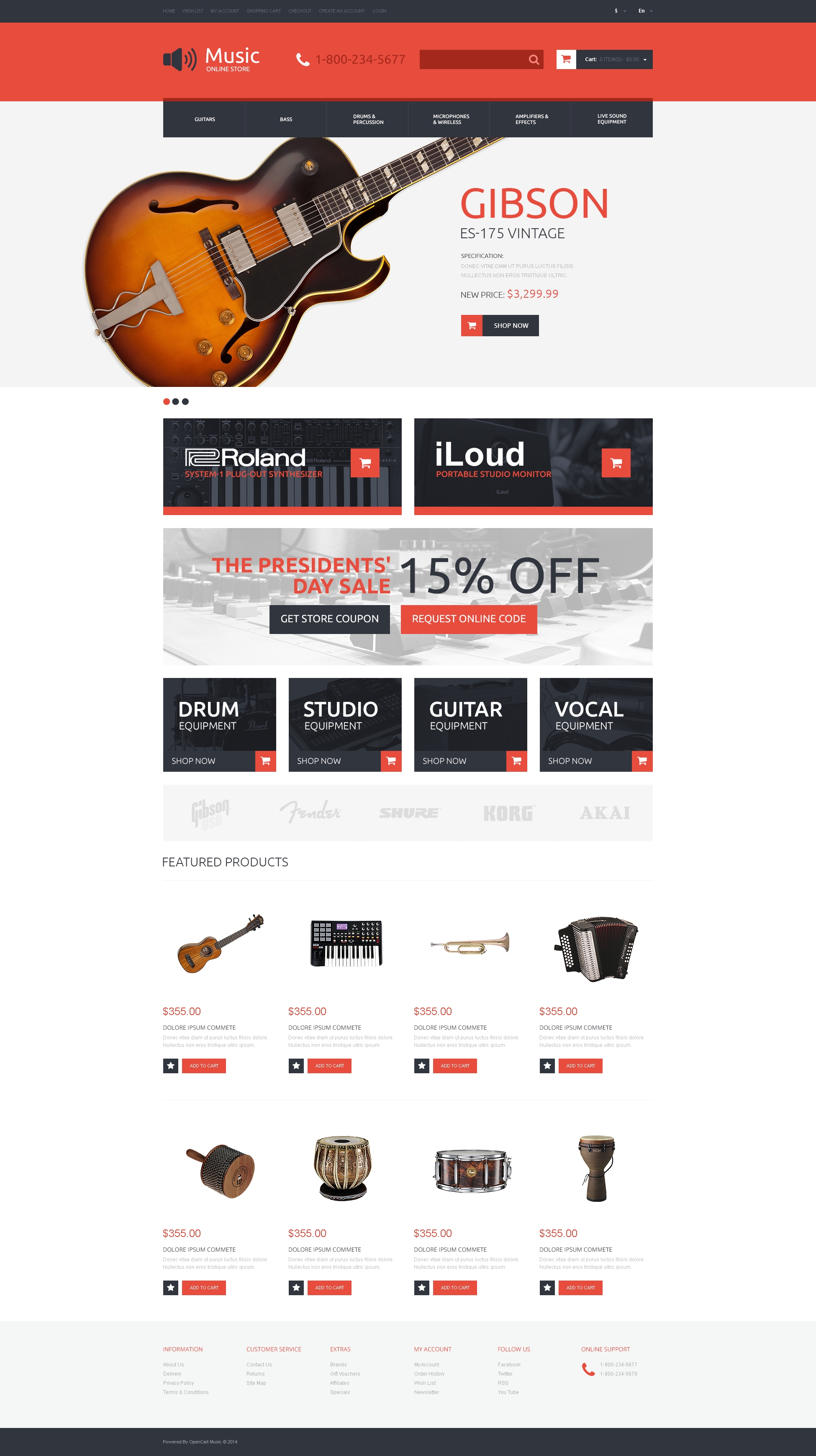 Music Store Template Responsive OpenCart Template