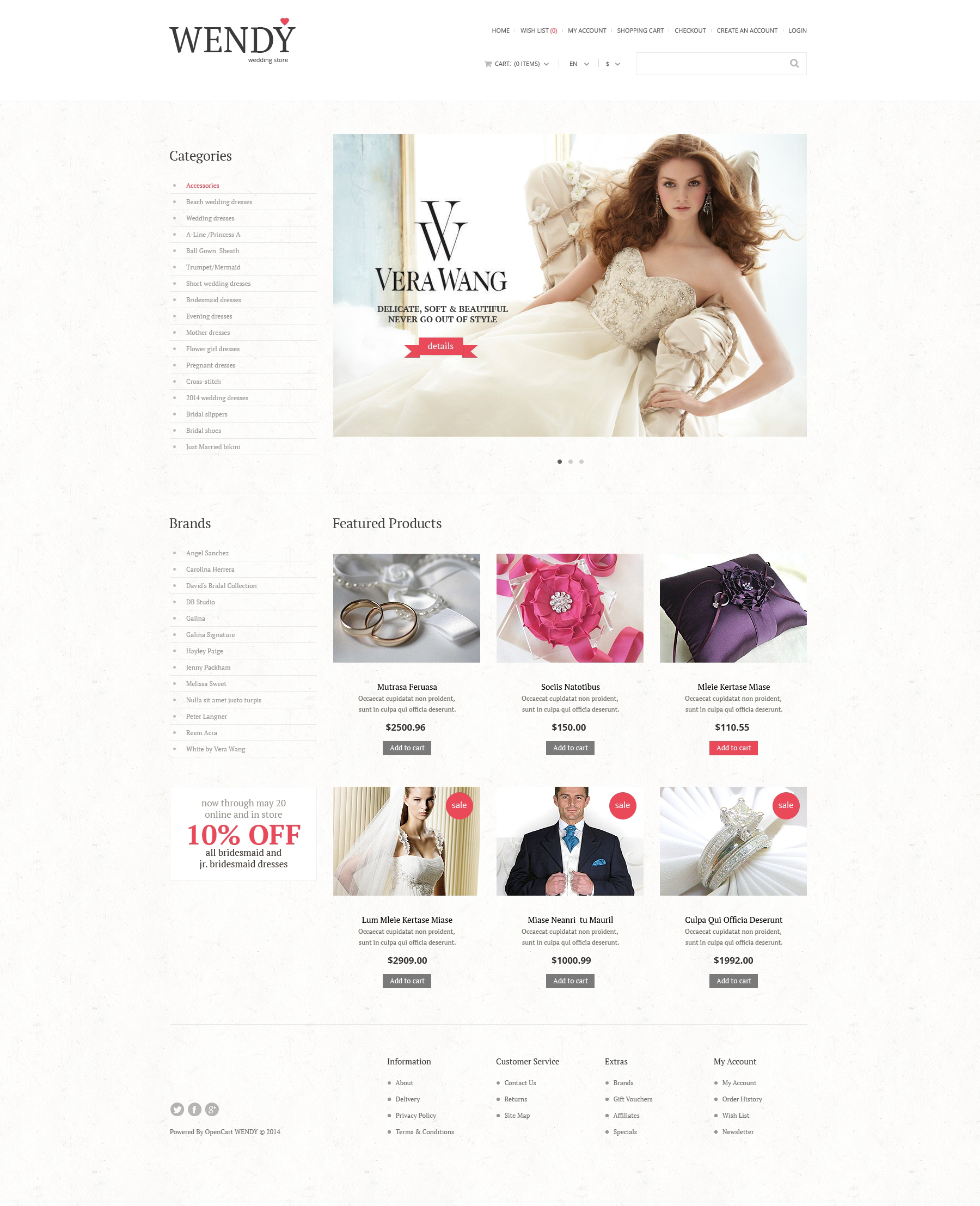 Wedding Shop Template Responsive OpenCart Template