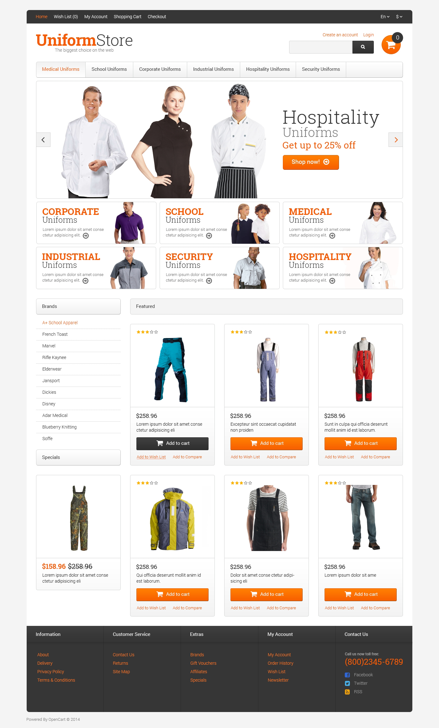 Uniform Store Responsive OpenCart Template