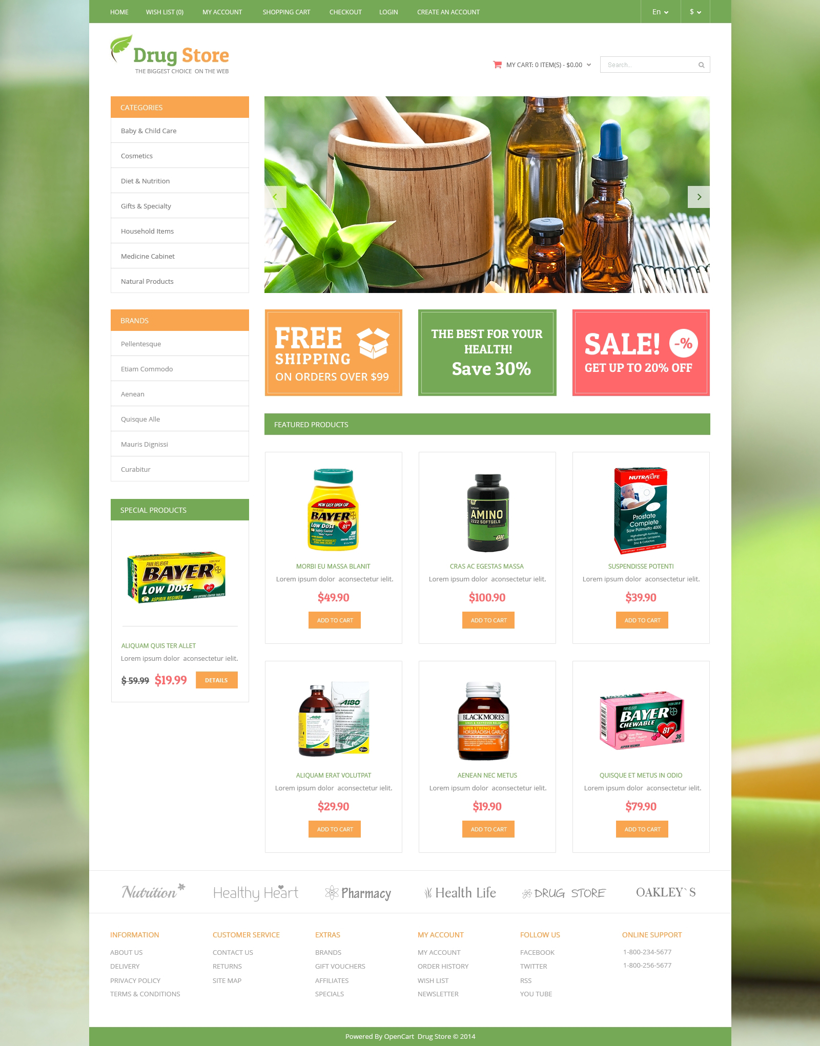 Drug Store OpenCart Template