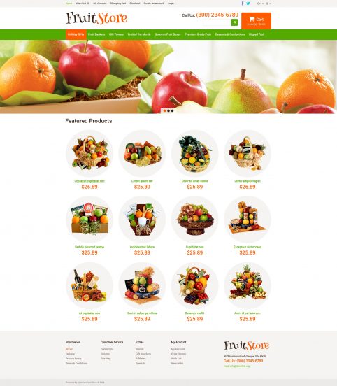 Fruit Gifts Store OpenCart Template