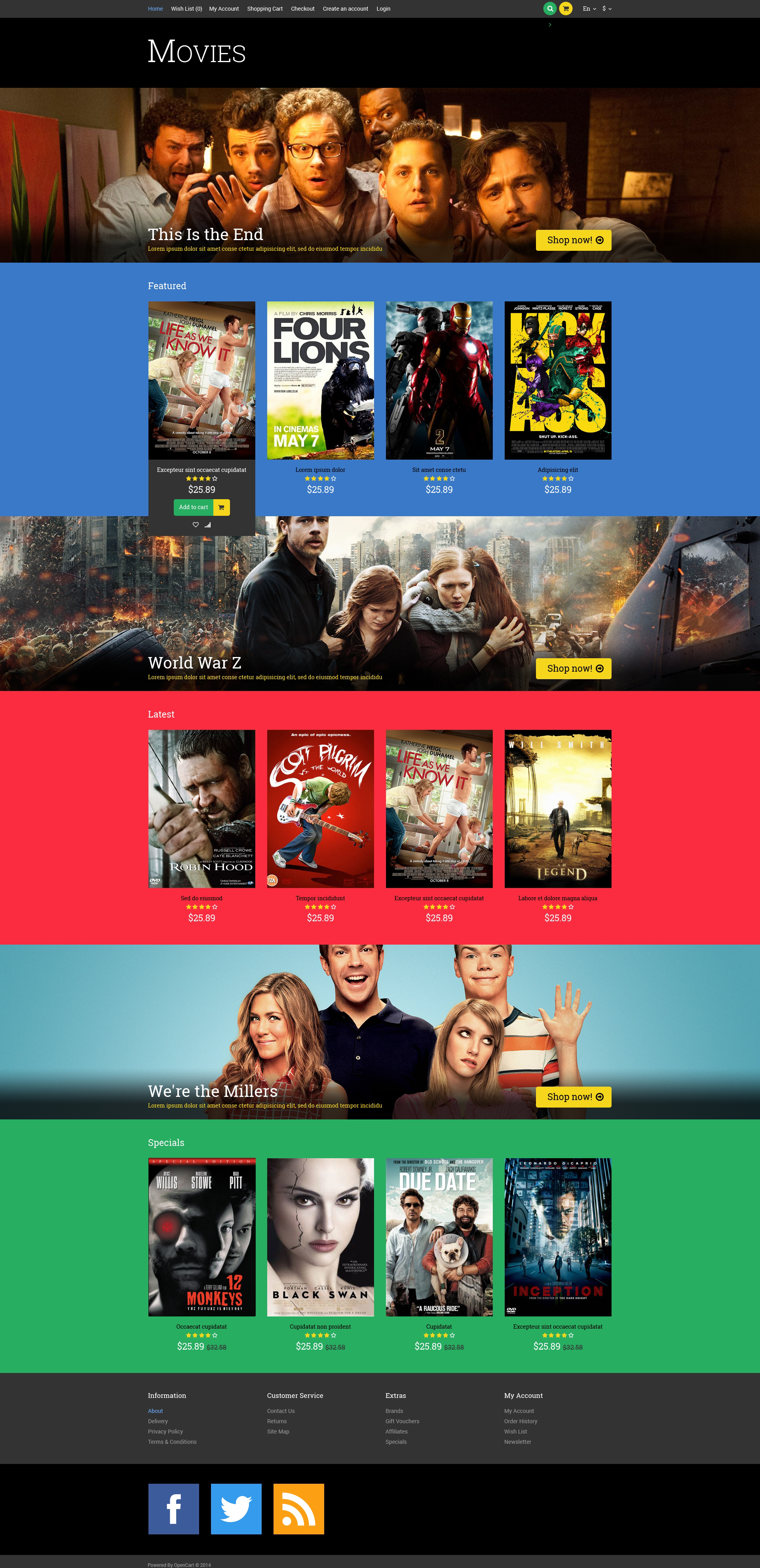 Movie Template Responsive OpenCart Template