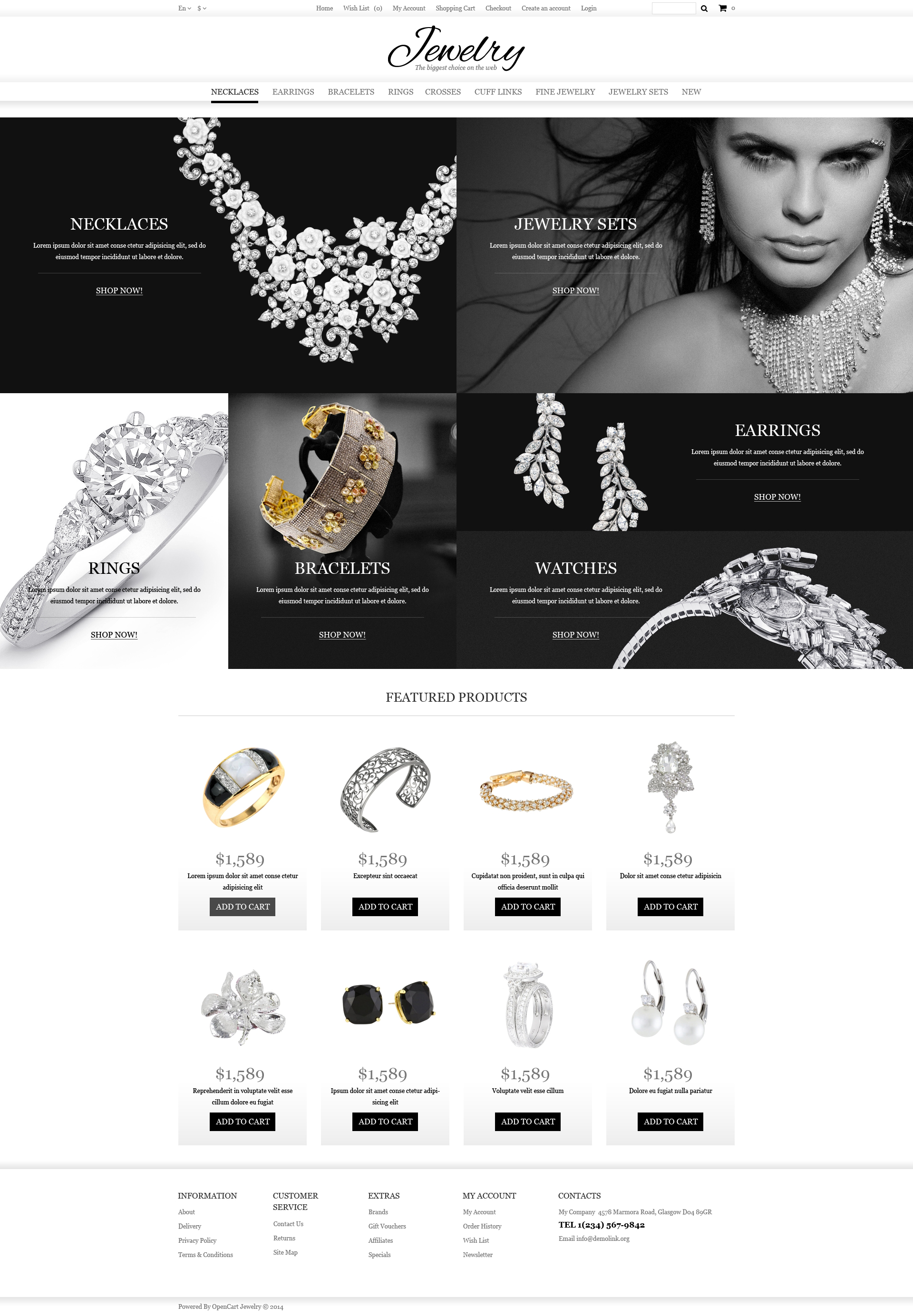 Jewelry Online Shop OpenCart Template