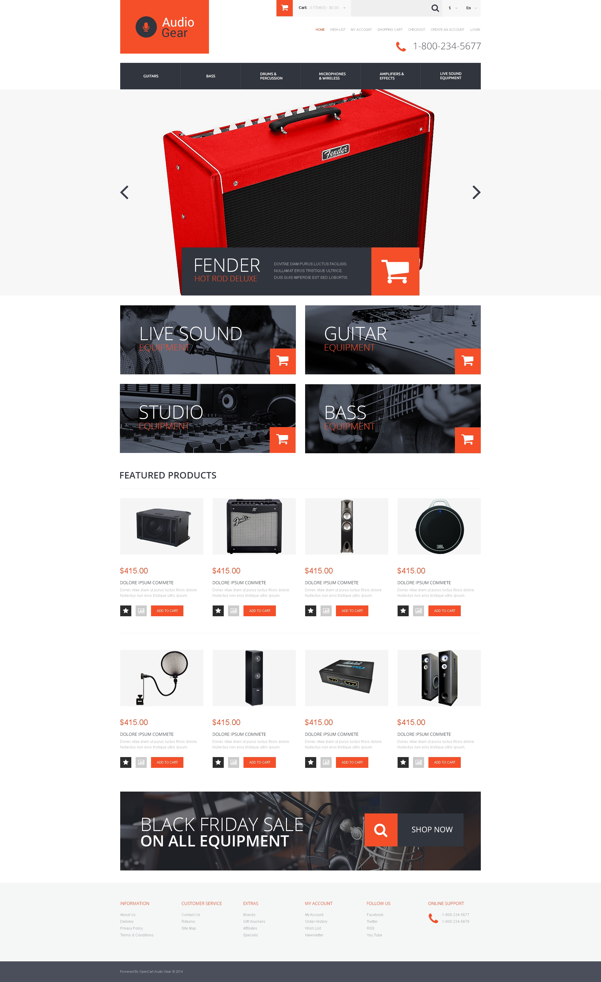 Music Store Template Responsive OpenCart Template