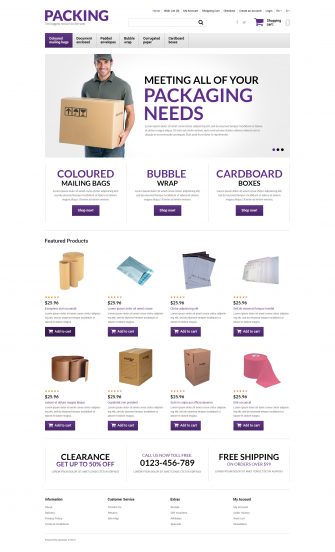 Packing Products Store OpenCart Template