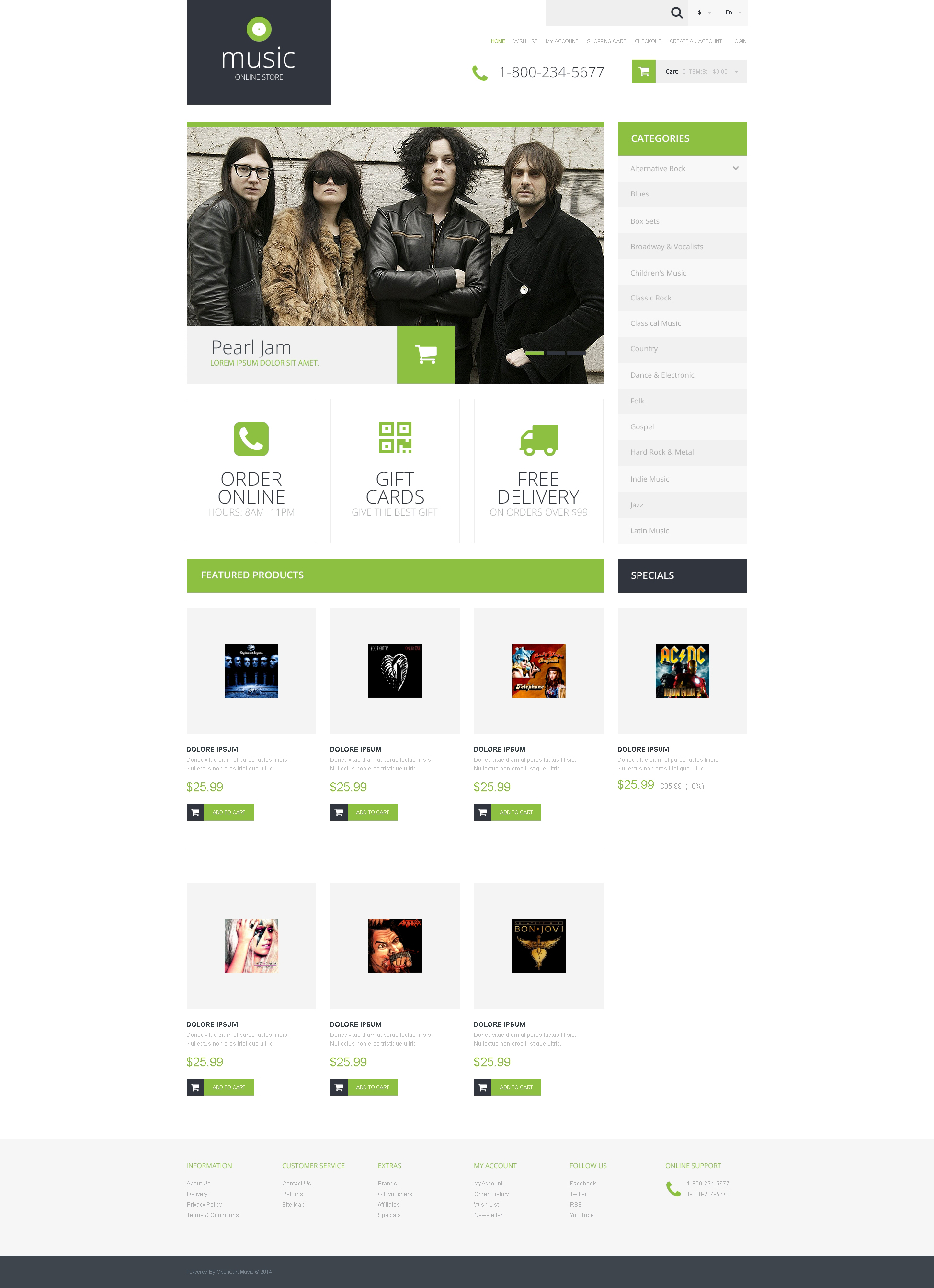 Music Store Template Responsive OpenCart Template