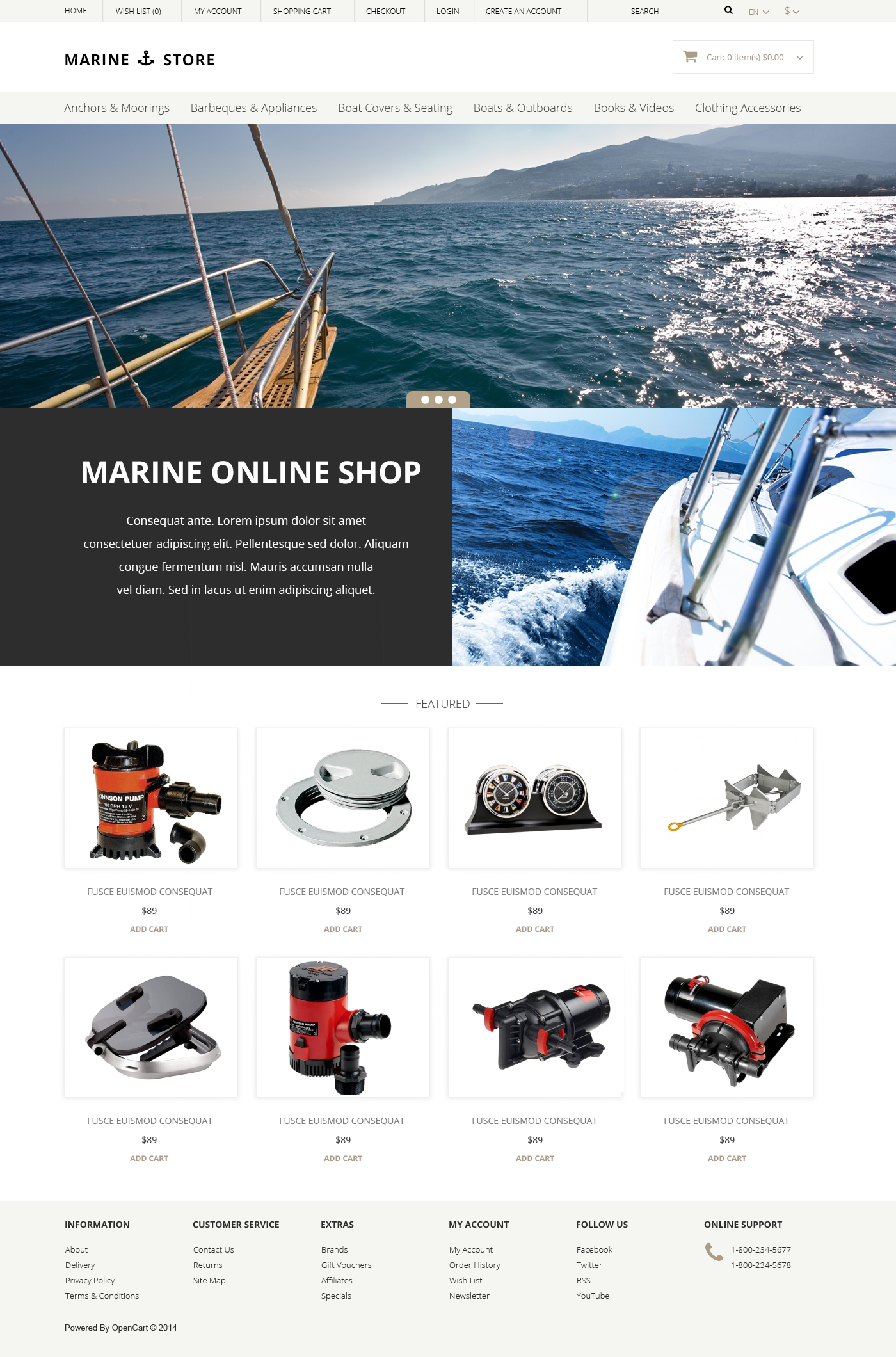 Marine Thrill OpenCart Template