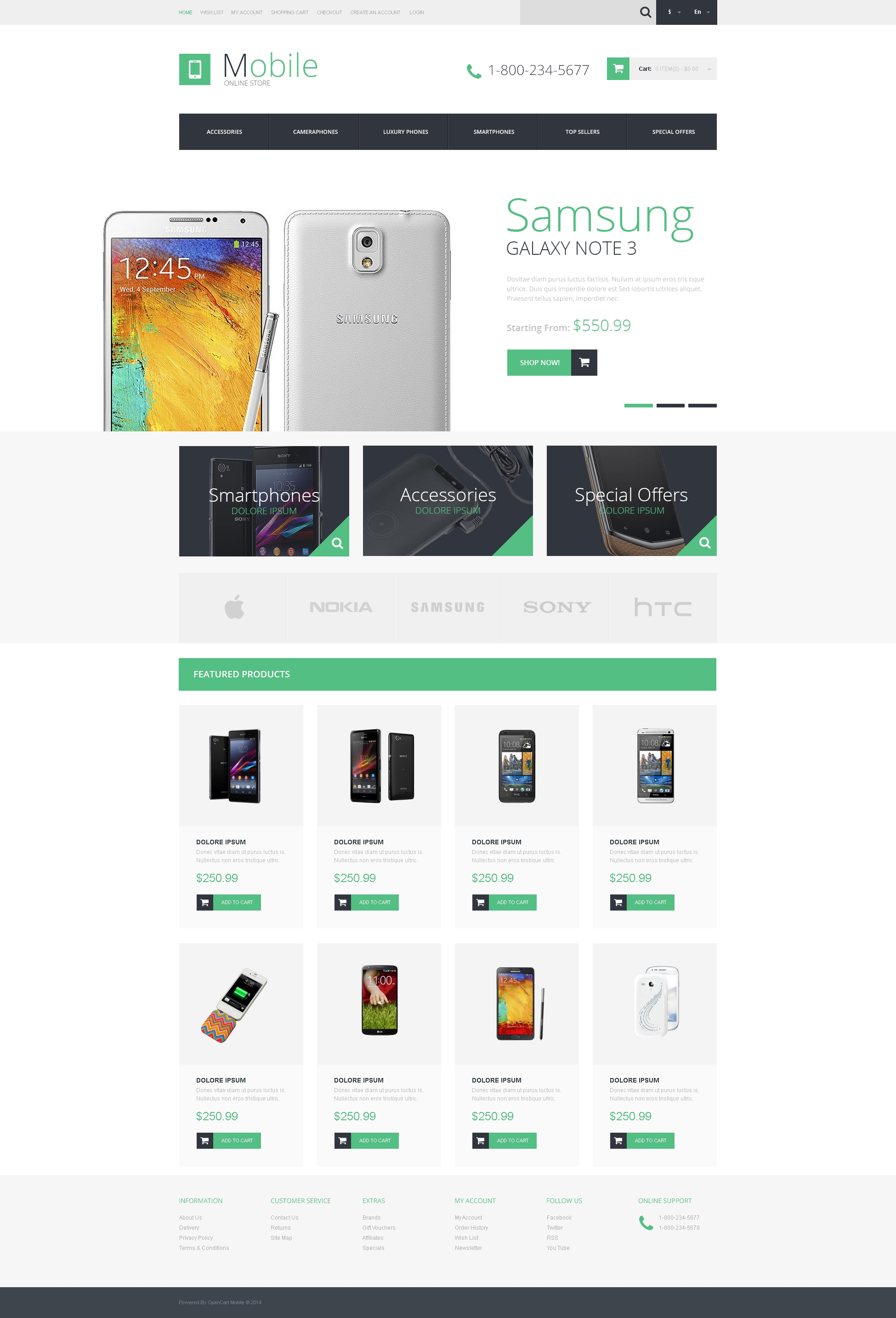 Mobile Store Template Responsive OpenCart Template