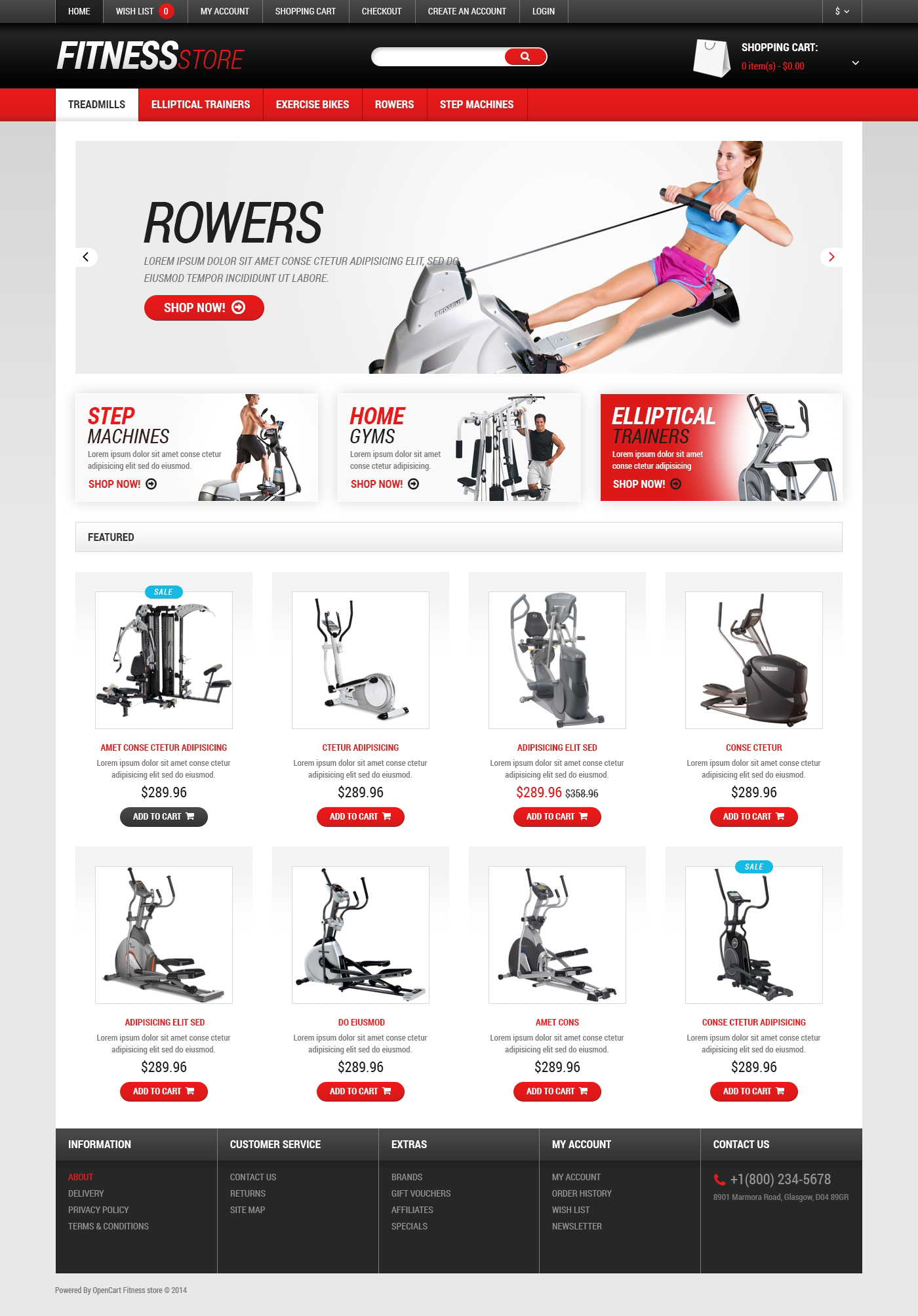 Fitness Template Responsive OpenCart Template