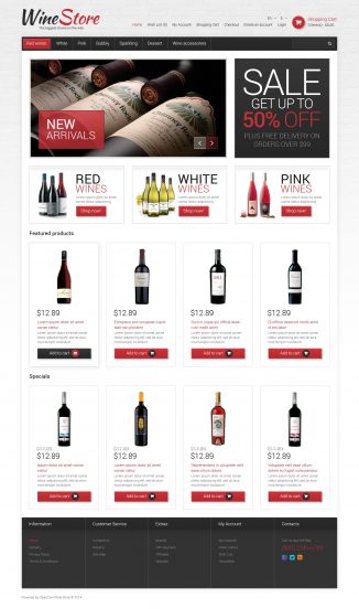 Wine Template Responsive OpenCart Template