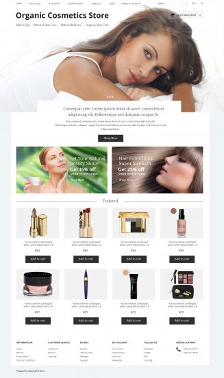 Organic Cosmetics Store OpenCart Template