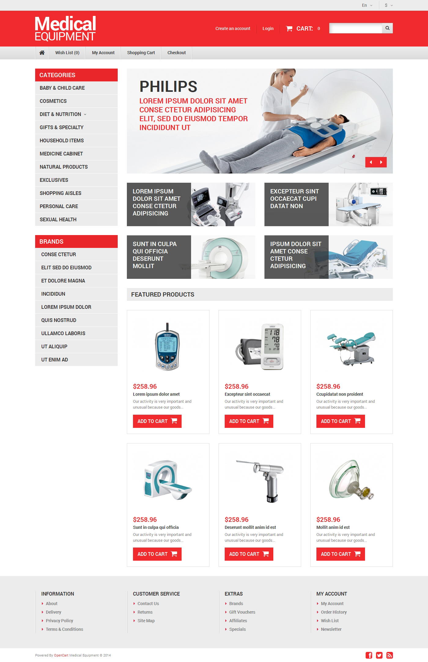 Medical Equipment Template Responsive OpenCart Template