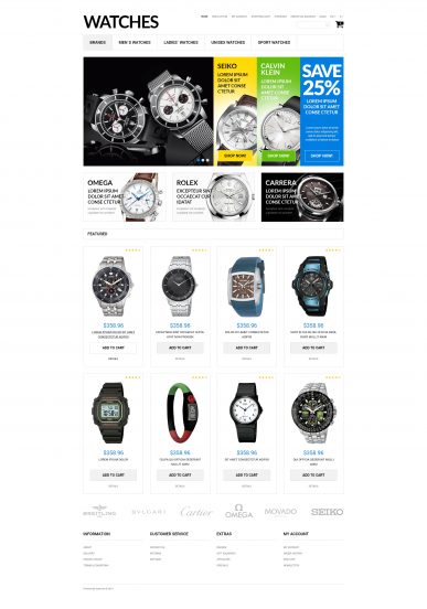 Watches Assortment OpenCart Template