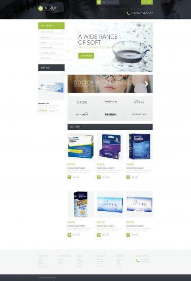 Contact Lens Store OpenCart Template