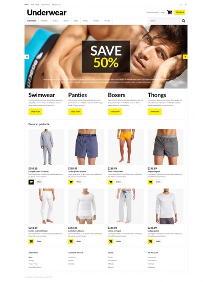 Trendy Underwear for Men OpenCart Template