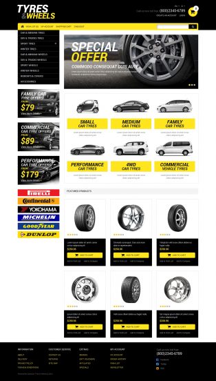 Wheels & Tires Template Responsive OpenCart Template