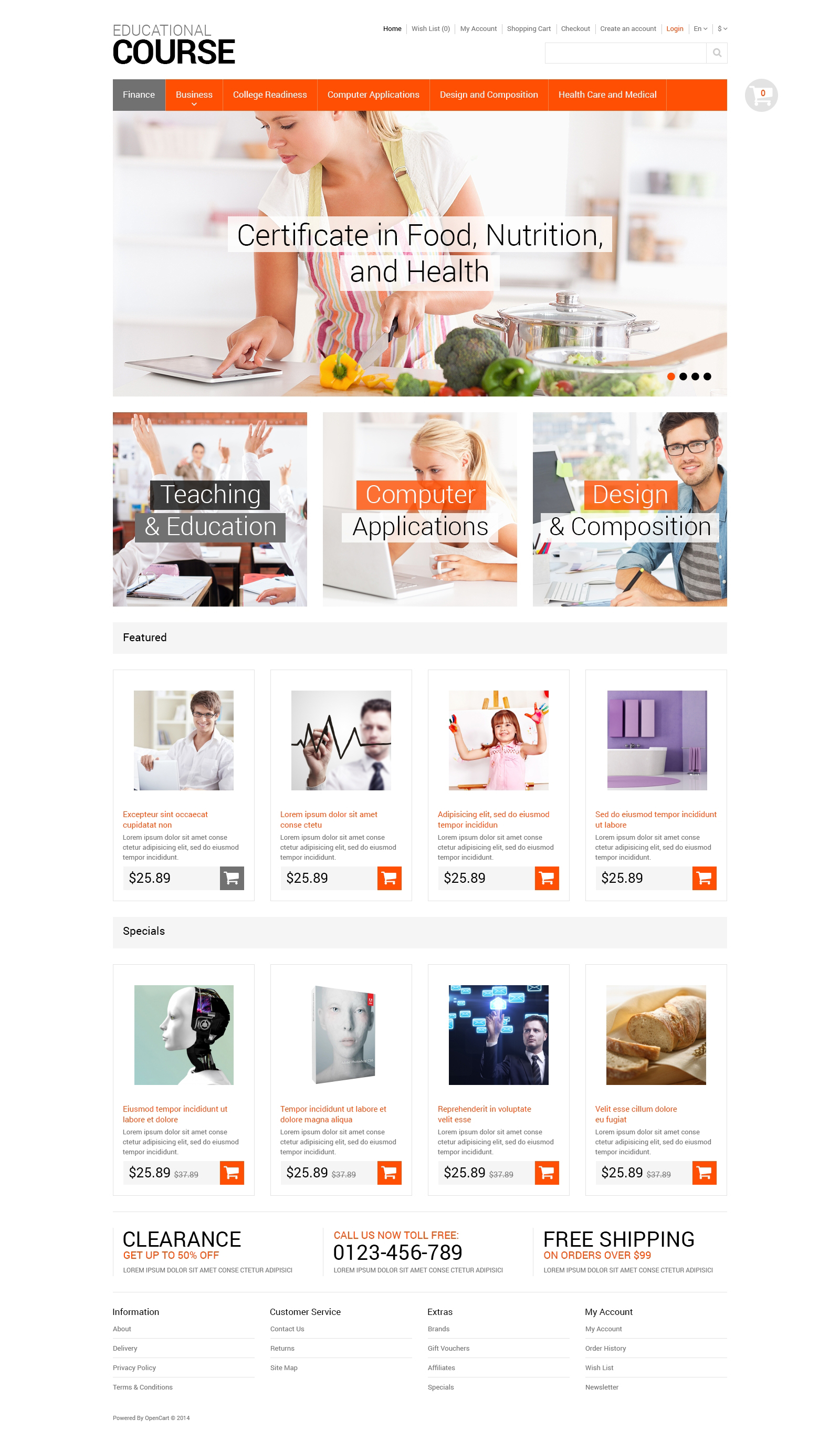 Educational Courses OpenCart Template