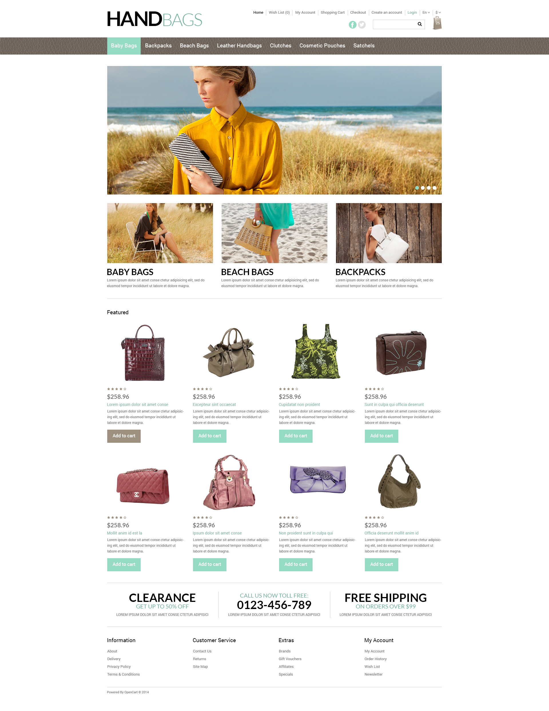 Handbag Template Responsive OpenCart Template