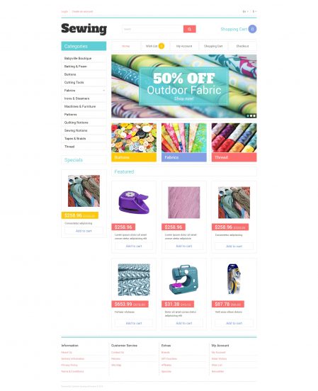 Sewing Tools OpenCart Template