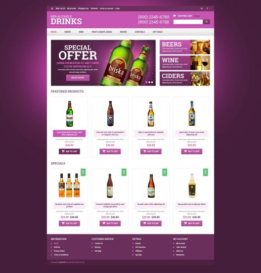 Food & Drink Template Responsive OpenCart Template