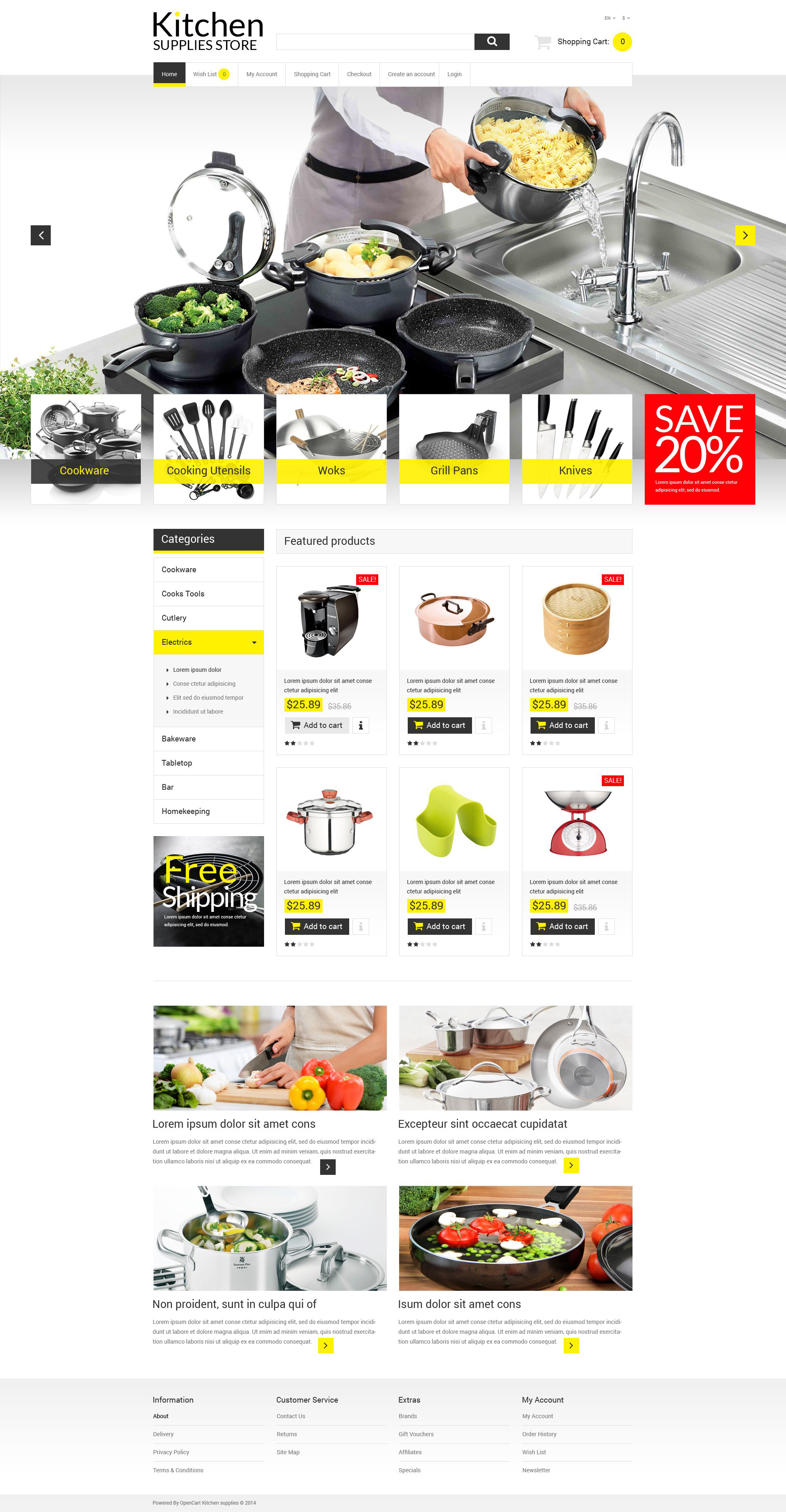 Online Kitchen Warehouse OpenCart Template