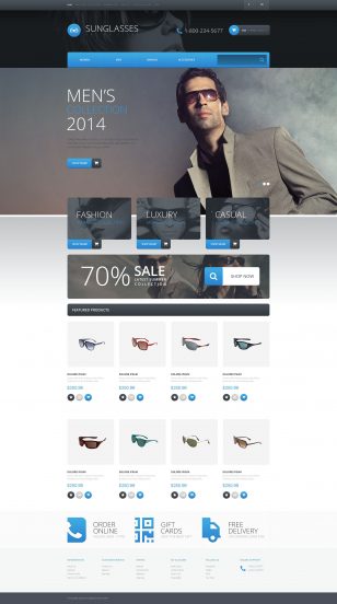 Sunglasses Shop OpenCart Template