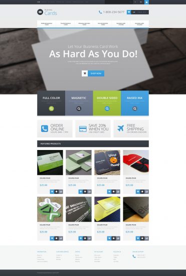 Business Card Provider OpenCart Template