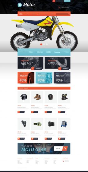 Protective Moto Equipment OpenCart Template