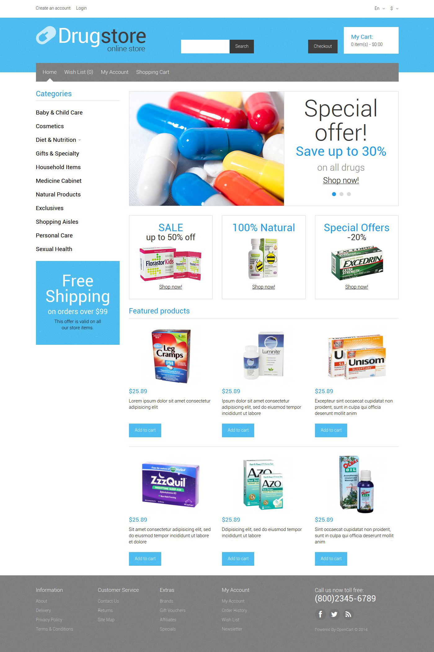 Medical Supplies OpenCart Template