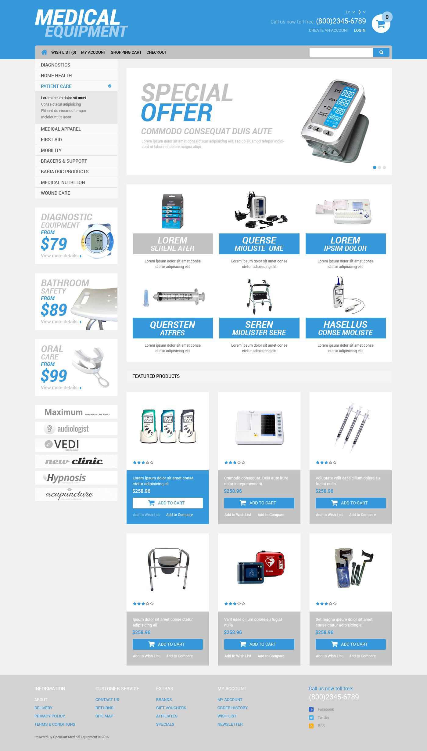 Medical Equipment Store OpenCart Template