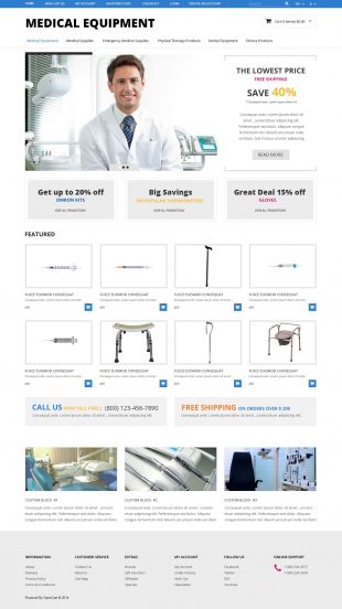 Medical Equipment Template Responsive OpenCart Template